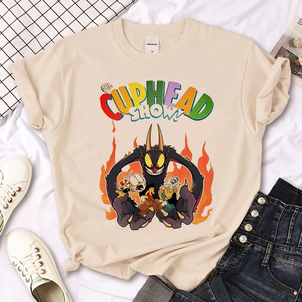 Cuphead Tee Women Designer Y2K T-Shirt Giapponesi Abiti Firmati Femminili