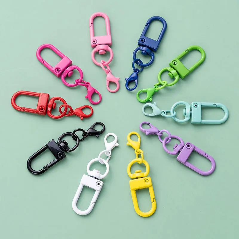 10 teile/los Bunte Karabiner Haken Schlüsselbund Mit Hummer Matel Verschlüsse Für DIY Schmuck Machen Hund Schnalle Neckalce Zubehör – Detail 8