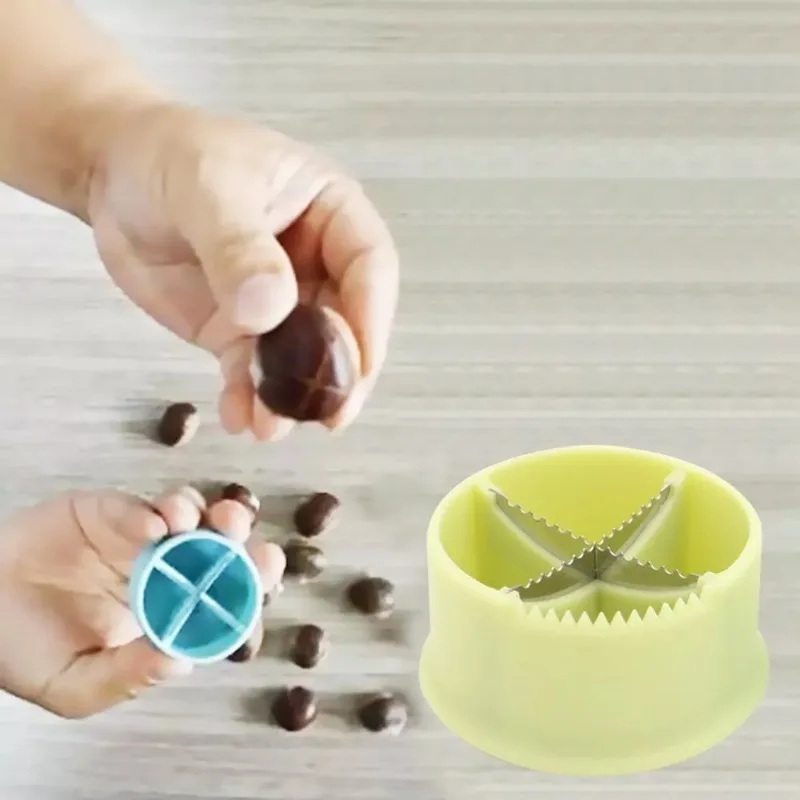 Stainless Steel Chestnut Cutter Nutcracker Sheller Tool with Non-Slip Handle for Chestnut Walnut Hazelnut Kitchen Gadgets