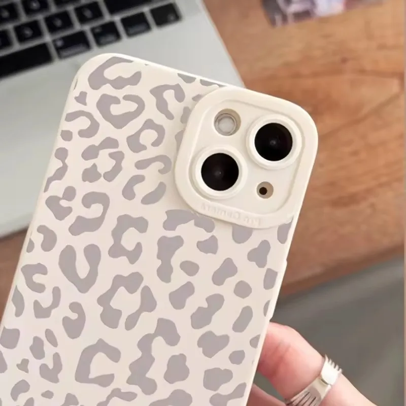 Stylish Gray Leopard Print Shockproof Phone Case