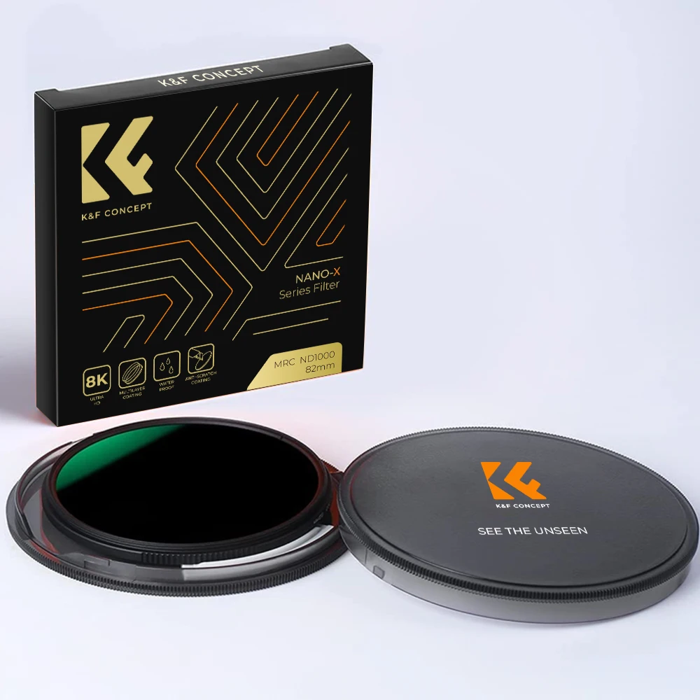 K&F Concept Nona-X ND1000 ND Filter Lens 37/49/52/58/62/67/72/77/82mm Super HD Glass Neutral Density Filter For Sony Canon Nikon 6