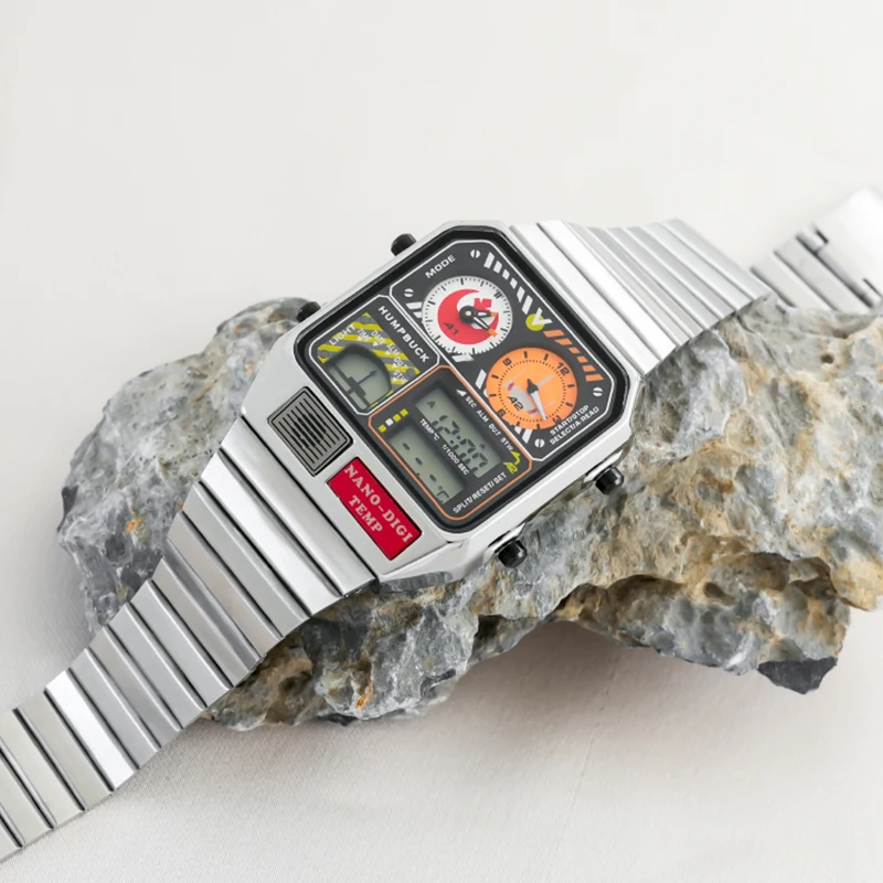 HUMPBUCK Square Shape Watch Wake Up on Time with Alarm Feature