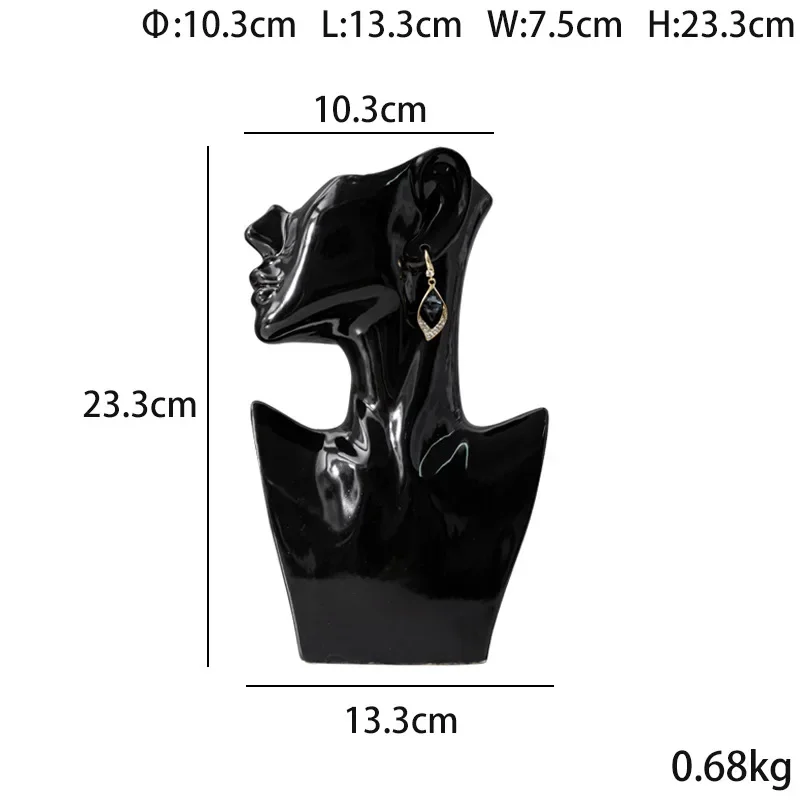 Modern Art Abstract Side Face Vase Head Ceramic Vase Dried Flowers Table Decoration Living Room Office Decoration Home Decor 6