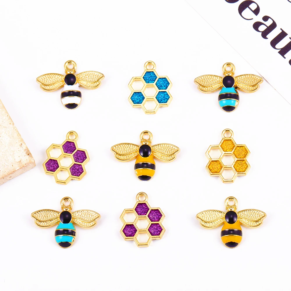 

15Pcs 17*22MM Cartoon Stylish Bee Hive Charm Interesting Alloy Pendant DIY Necklace Bracelet Key Chain Jewelry Making Accessorie