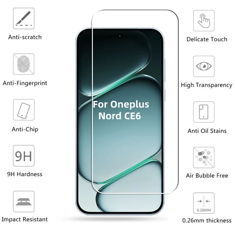 Premium 6-in-1 Tempered Glass & HD Protective Screen Protector with Camera Lens Film