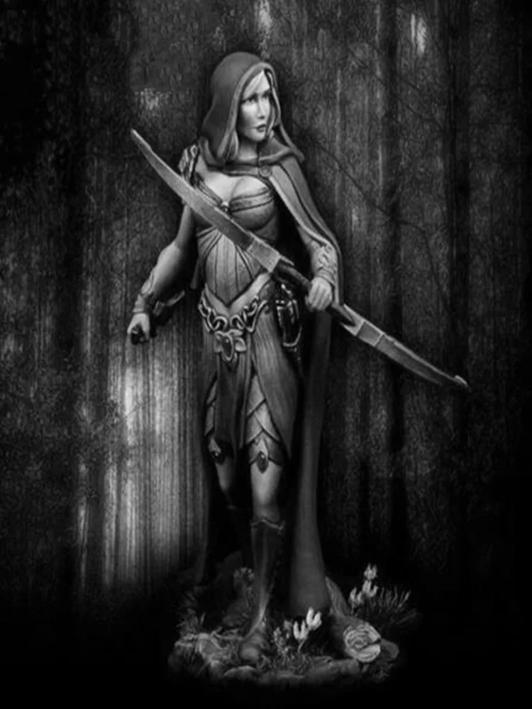 Unmontierter 1/24 75MM Film Fantasy Elf Soldat 75MM Harzfigur Miniaturmodellbausätze Unbemalt