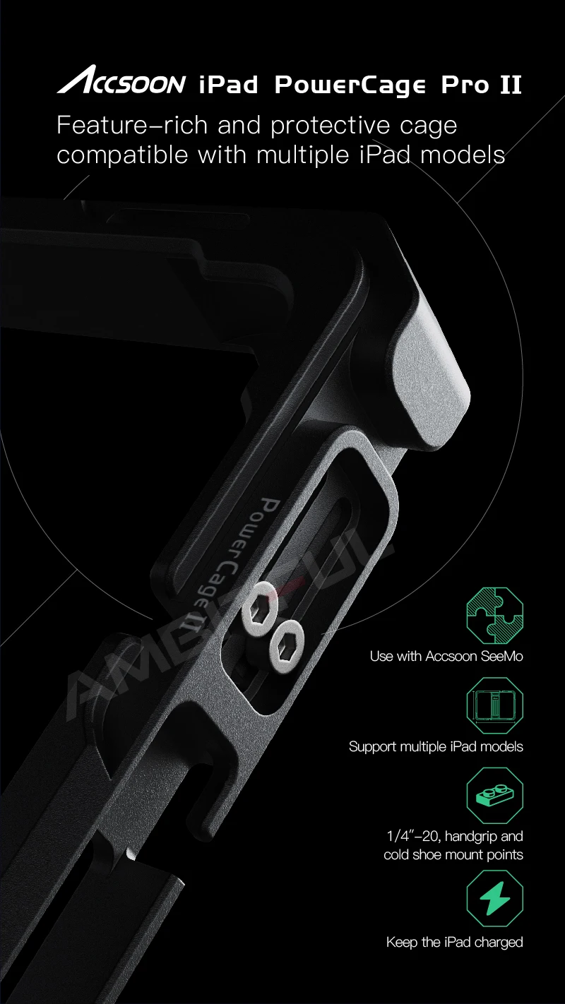 Accsoon CEPC-04 PowerCage Pro II Power Cage for iPad Pro 12.9 inch