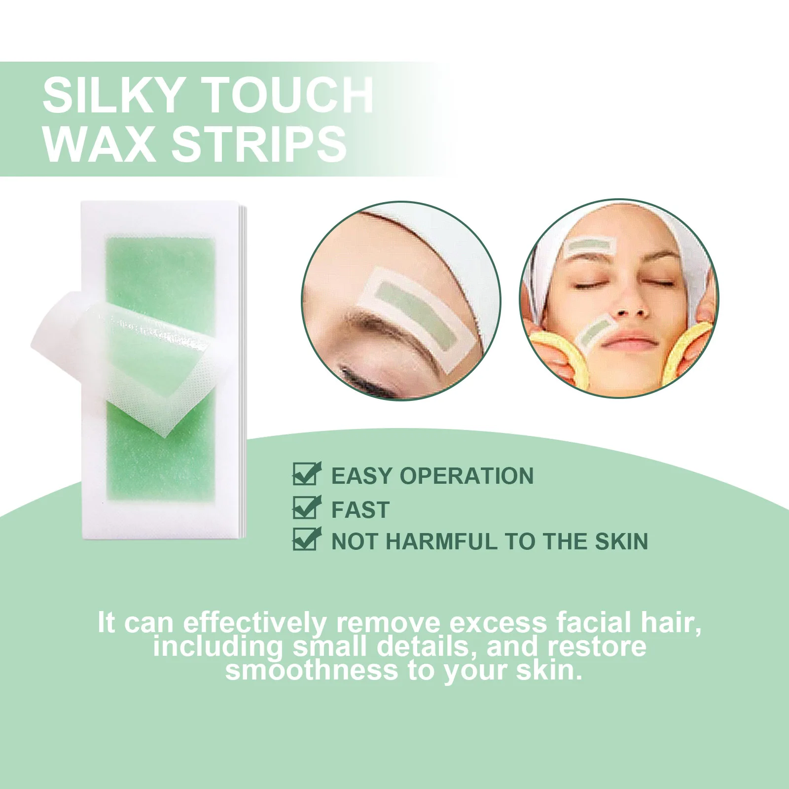 Depilatory Wax Strips for Hair Removal Facial Lip Chin Upper Toes Cheeks Eyebrows Beard Neck Arm Leg Body Epilation Beauty Tools 4