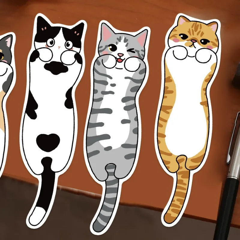 30pcs/set Cute Cartoon Anime Bookmarks Aesthetic Sweet Animal Kitten Book Tab for Kids Simplicity Cat Bookmark Student Supplies