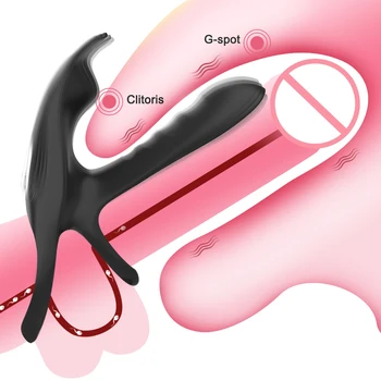 Couple Vibrator with Dual Motor Cockring Wireless Remote Cock Penis Ring Adult Sexy Toys For Men Delay Ejaculation Penisring 2