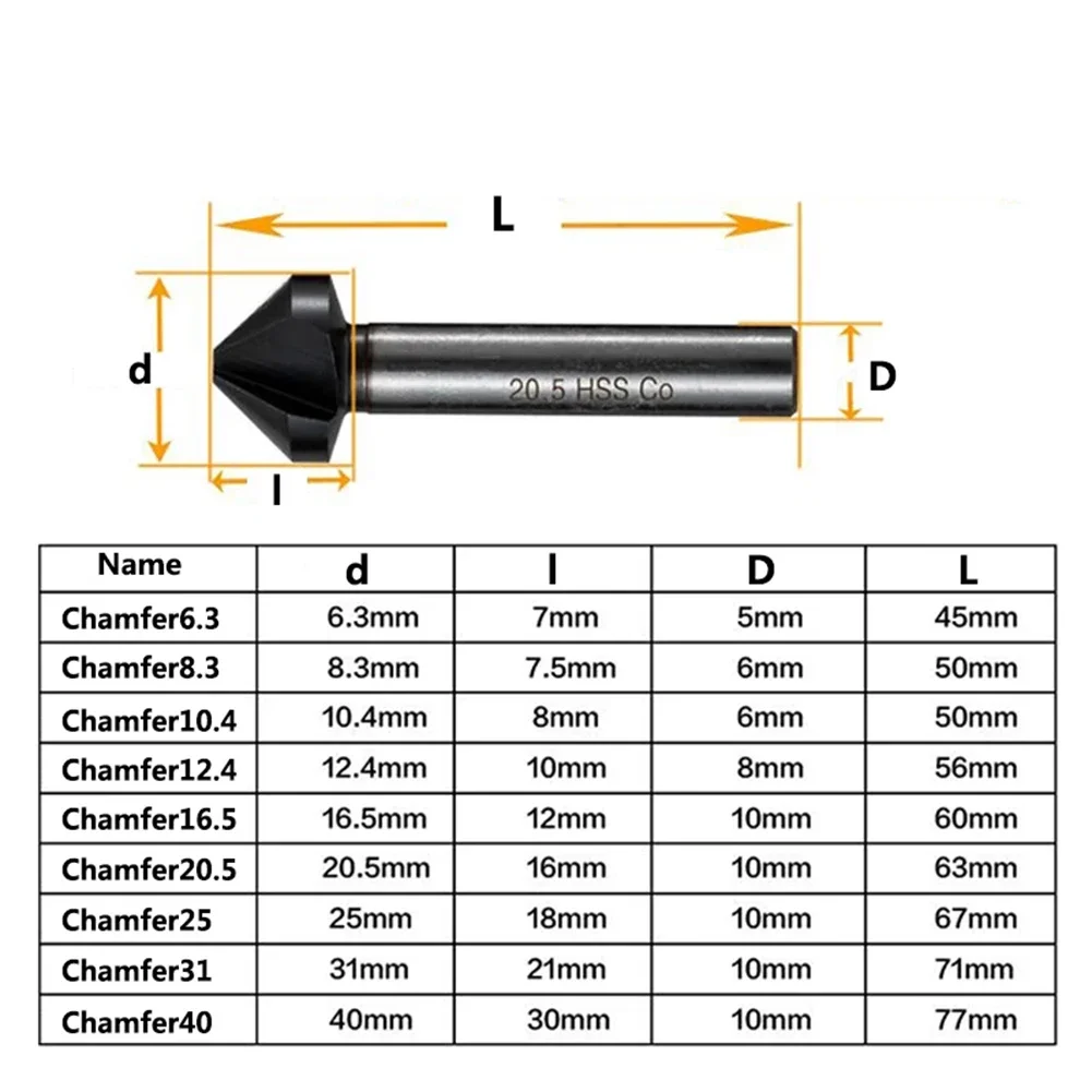 

Duarble High Quality Practical Countersunk Drill Tool Coated Cobalt 90 Degree Chamfering Tools Drill Bit TiAlN