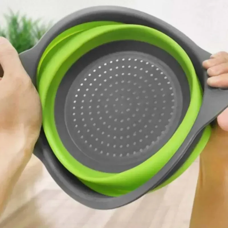 Home Kitchen Gadgets Tools Kitchenware Dish Drainer Vegetable Cleaning Basket Clean Foldable Kitchens Accessories Silica Gel Bar