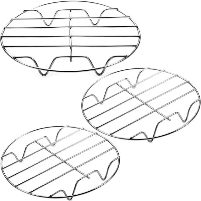 Support de refroidissement rond de 6/7/8 pouces, en acier inoxydable, cuisson à la vapeur, rôtissoire pour four, friteuse à Air, autocuiseur, poêle à gâteaux 1