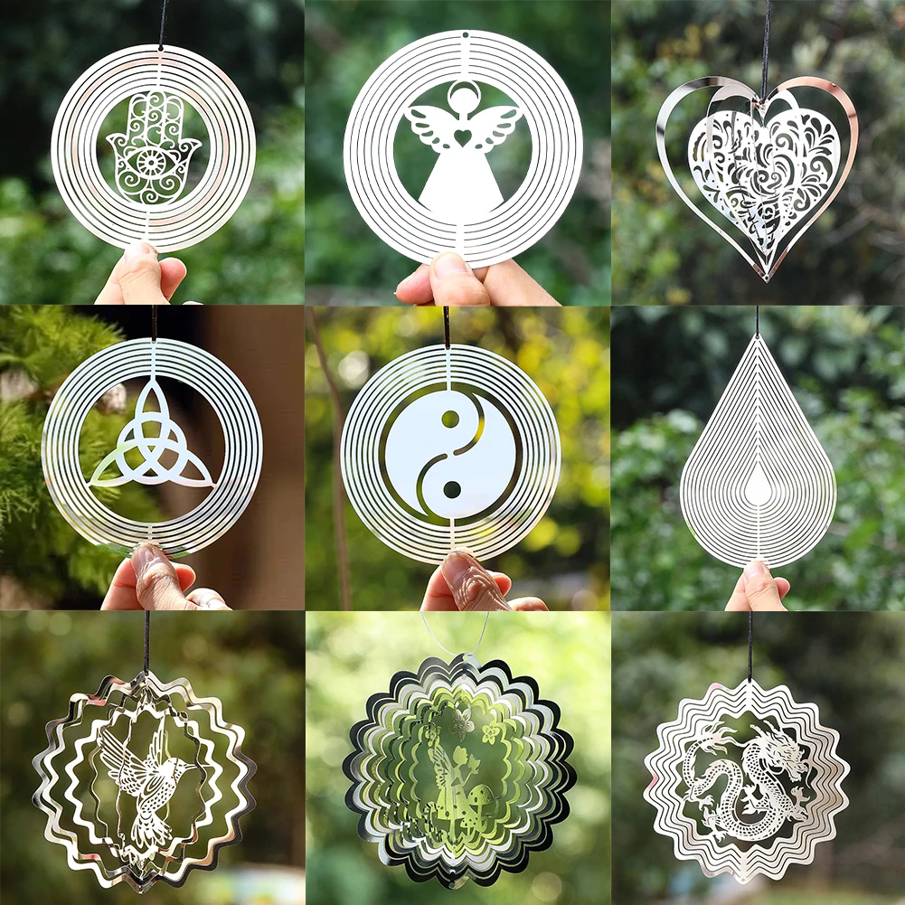 Elevate Your Outdoor Space with a 3D Flowing Wind Spinner - Stainless Steel Mirrored Hanging Decor