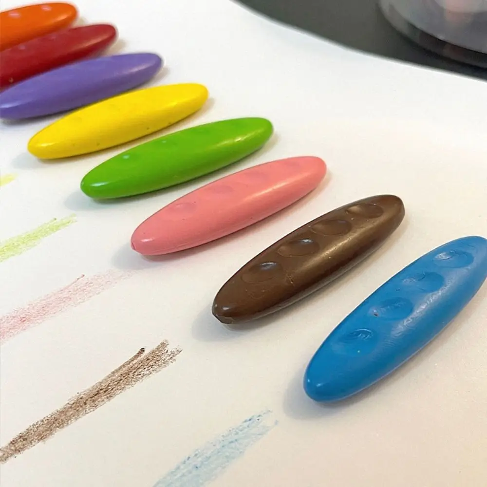 12/24/36 Colors Plastic Plastic Crayon Do Not Dirty Hands Washable Painting Tools Erasable Peanut Shaped Wax Pencil Baby 4