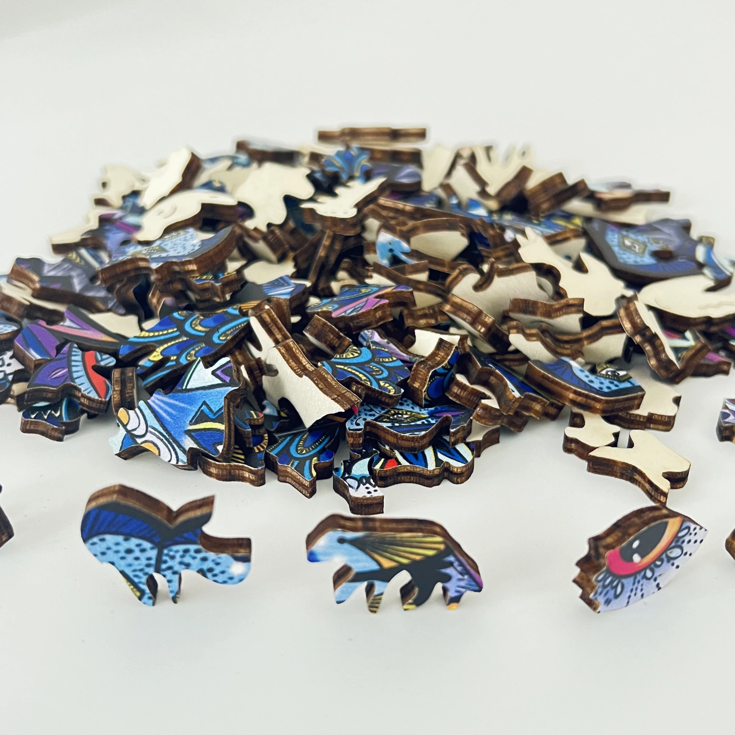 Adult Animal Wooden Puzzle Round Peacock and Bird Wooden Puzzle Children's Puzzle Toy Festival Gift A3 A4 A5 Multi Size Puzzle 3