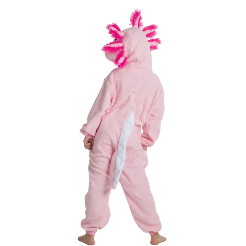 Kids Pink Newt Cute Cartoon Cosplay One Piece Pajamas Baby Animals Halloween Boys Girls Yellow axolotl Kigurumi Anime Pajamas Kids Pajamas
