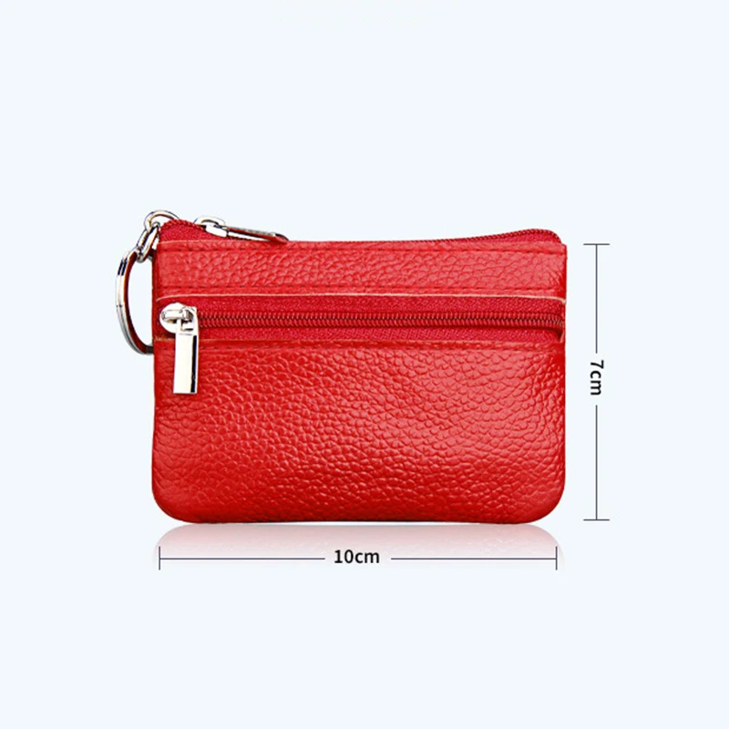 New Women's Genuine Leather Coin Purse Female Wallets Custom Gifts Girls Zipper Coin Purses Children Storage Pocket Bags Pouch 2