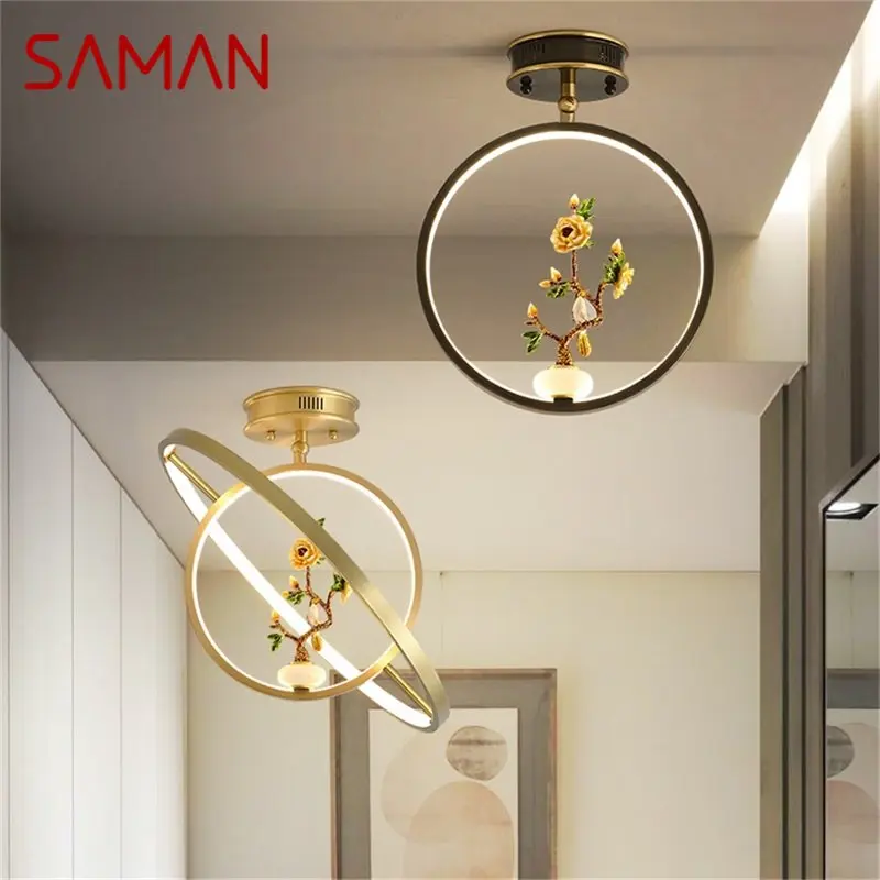 

·SAMAN Brass Ceiling Light Contemporary Luxury Gold Lamp Fixtures LED Creative For Home Decoration