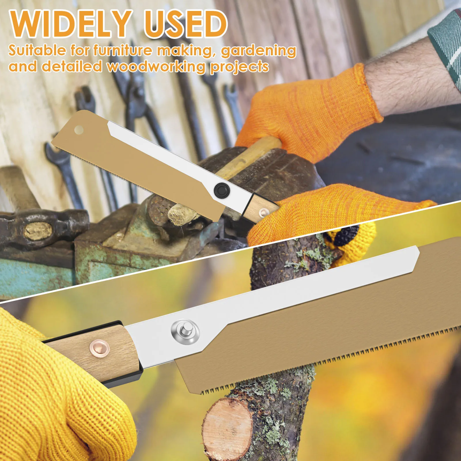7/10 Inch SK5 Blade Hand Saw Japanese Pull Saw 3 Side Grinding Teeth High Carbon Steel Sawblade Woodworking Efficient Cutting