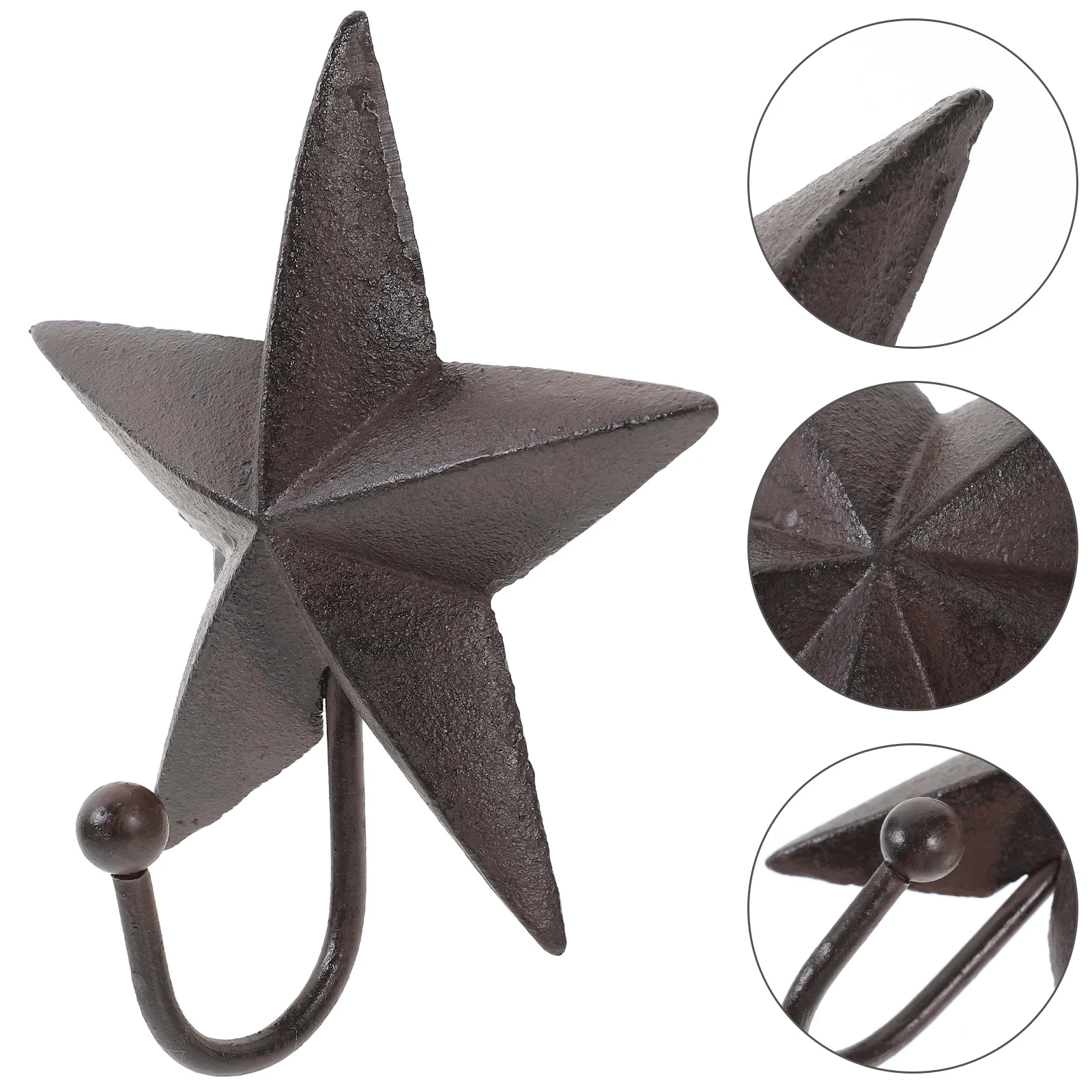 

Cast Iron Star Hook Pentagrams Shaped Hanger Wall Coat Rack Kitchen Retro Towel Hooks Decorate