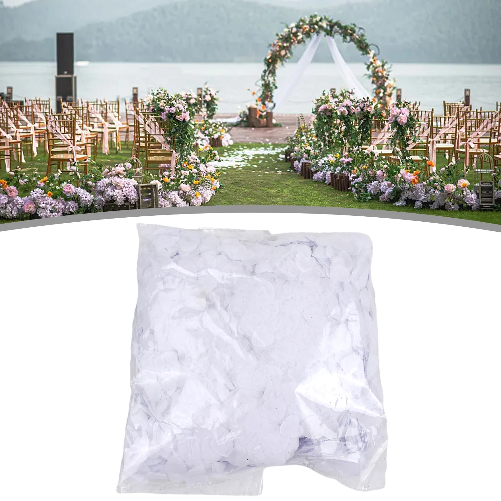 10000 Stück Seidenpapier, biologisch abbaubar, weißes Herz, Konfetti, Geburtstagsfeier, Hochzeit – Detail 36