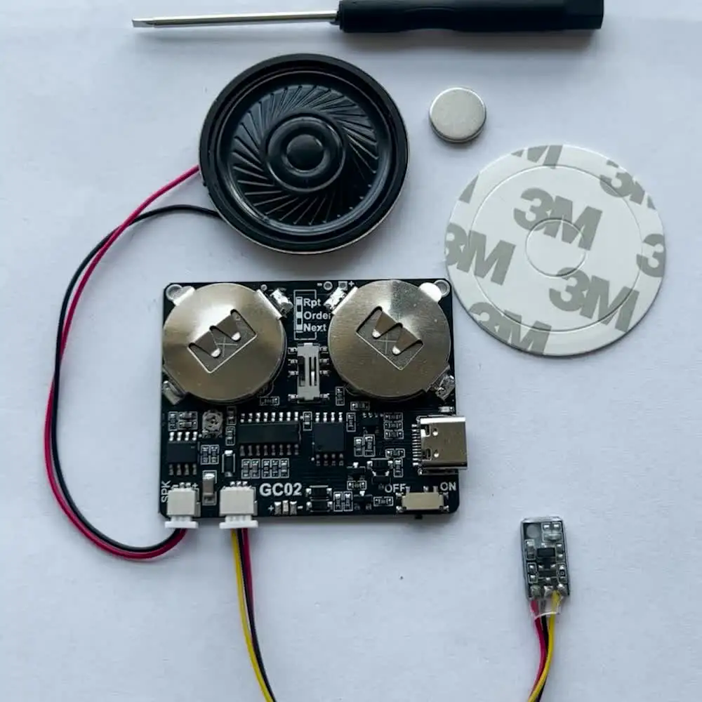 Scheda musicale programmabile con chip per biglietti di auguri, regali fai da te, 30 secondi e 30 secondi, controllo dei tasti, modulo registrabile audio vocale (controllo fotosensibile