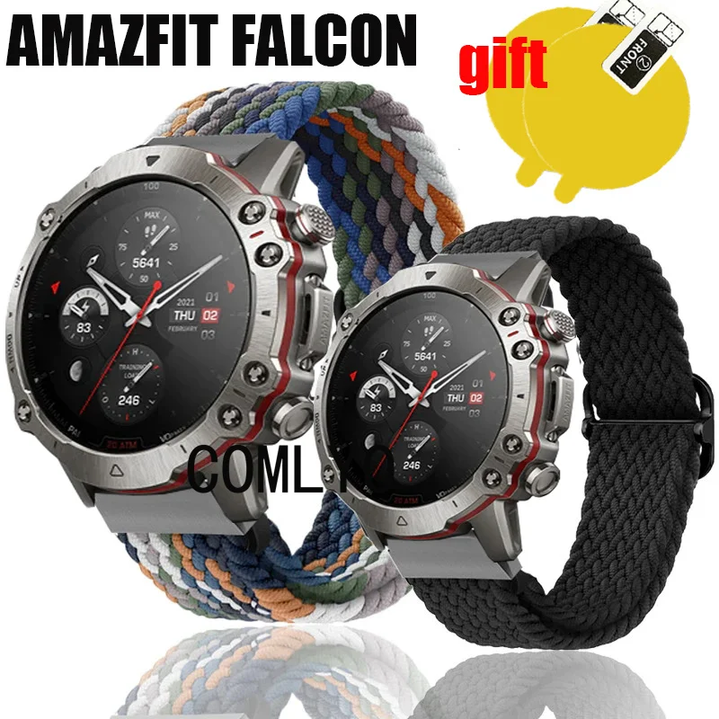 

Watchband for AMAZFIT FALCON Band Strap Nylon Belt Bracelet Screen Protector Film
