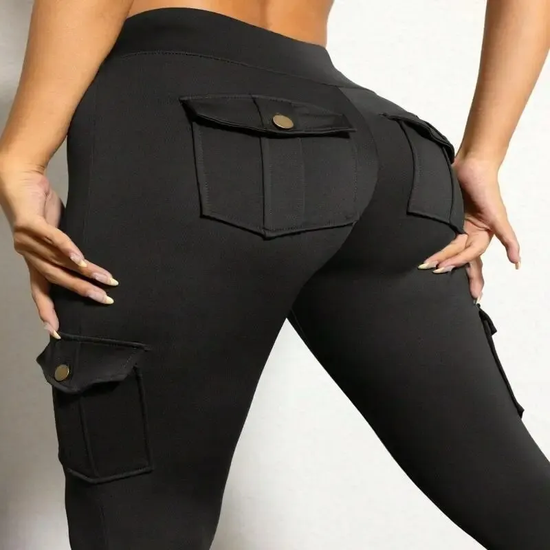 Yoga Pants Sports Pants Women Solid Color High Waisted Fitness Yoga Pants