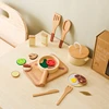 Montessori Children's Play House Kitchen Set Toys Children's Educational Simulation Wooden Toy Vegetable Pot Model Pretend Toys 2
