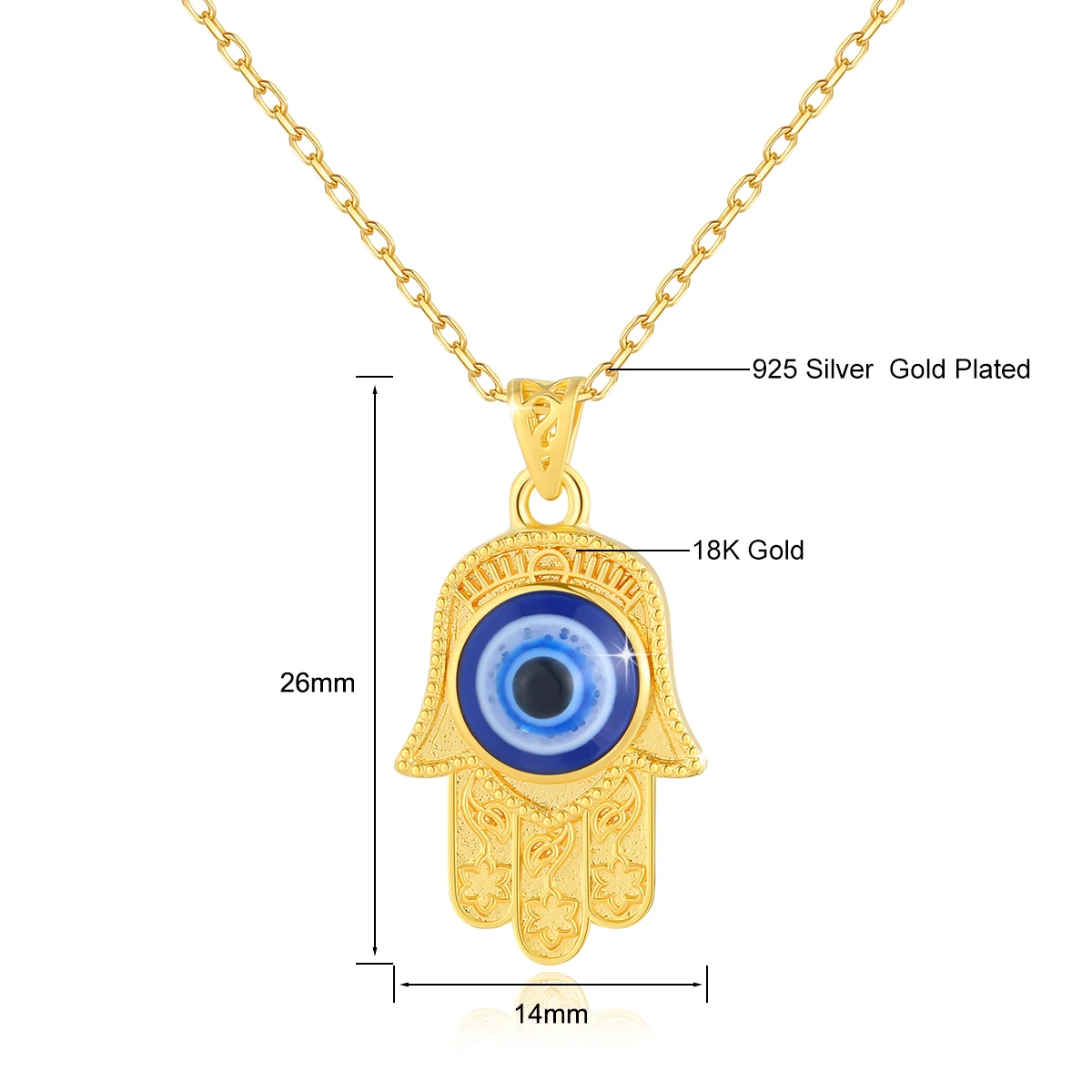 독특한 눈 디자인 목걸이, AU750 펜던트, 진짜 18K 골드 펜던트, 기념일 파티 선물, 여성용 하이 주얼리