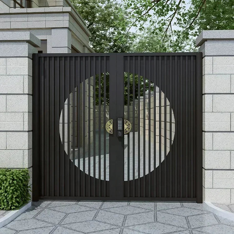 Luxury Galvanized Steel Door, Courtyard Glass Entrance Door, Anti-theft, Waterproof and Rust Proof, Customized Size 2