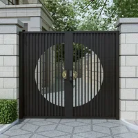 Luxury Galvanized Steel Door, Courtyard Glass Entrance Door, Anti-theft, Waterproof and Rust Proof, Customized Size 2