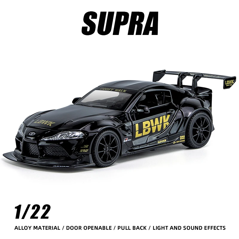 1:22 Supra Metal Sports Vehicle Alloy Car Model Hot Wheels Premium Fast And Furious One Piece Diecast Supercar Gift For Children