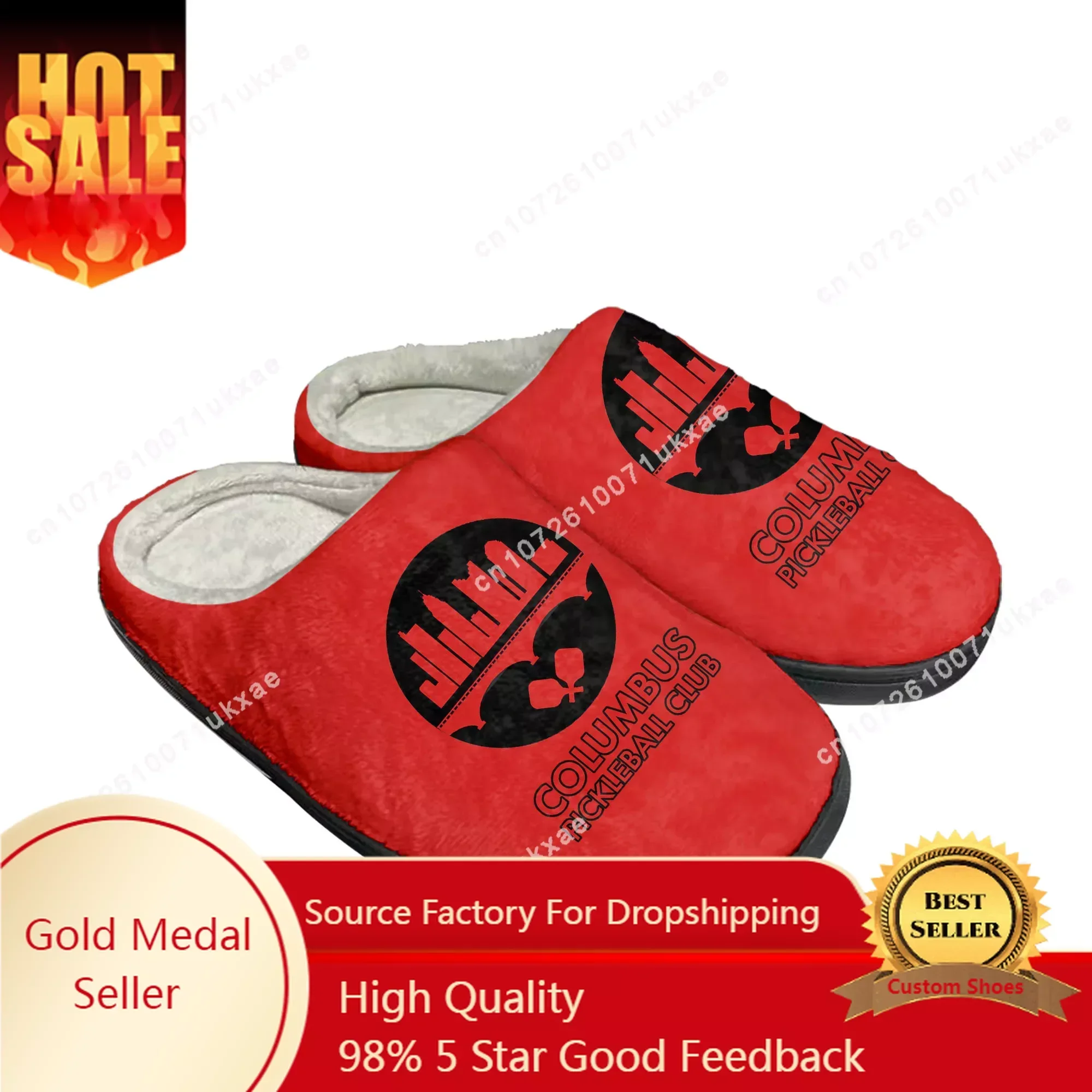 COLUMBUS P.C. pickleball Home Cotton Slippers Mens Womens Plush Bedroom Casual Keep Warm Shoes Thermal Indoor Slipper DIY Shoe