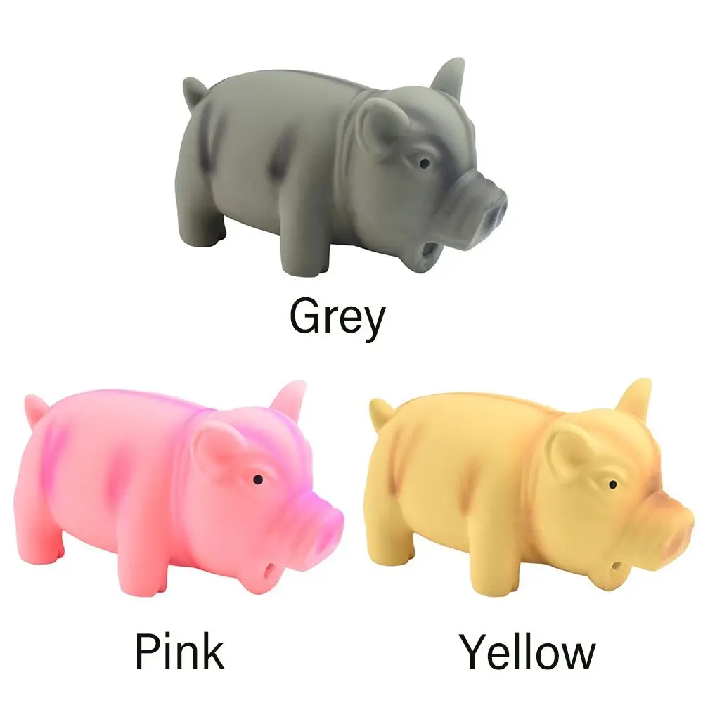 1PC Cute Rubber Sound Pig Grunting Squeak Latex Pet Chew Toys for Dog Squeaker Chew Training Puppy Supplies Pet Products 6