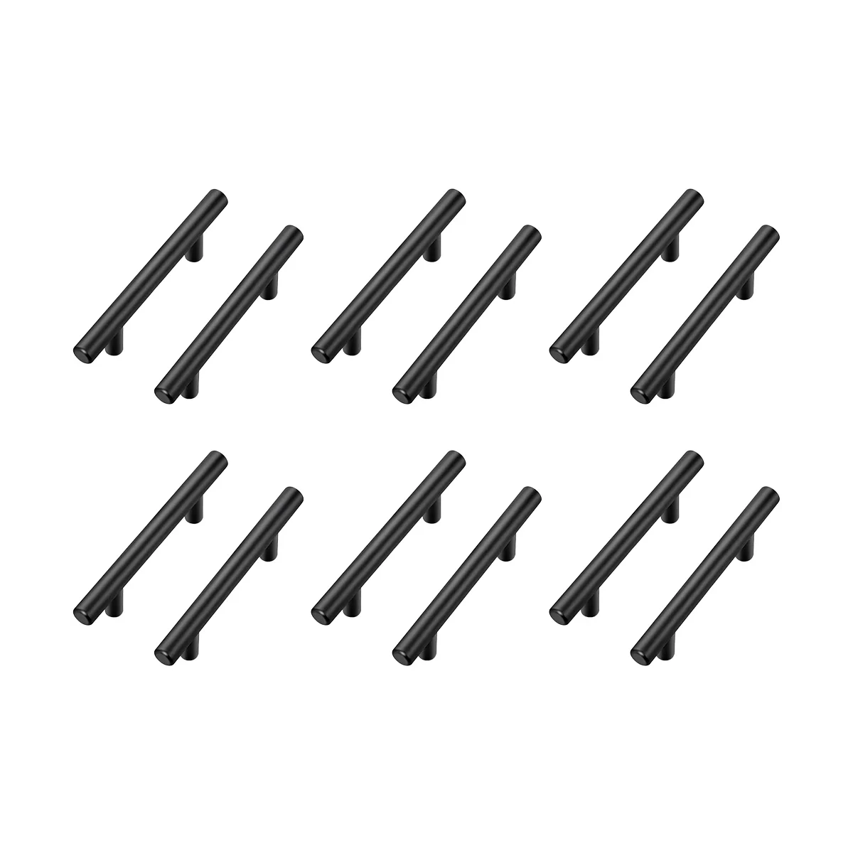 

12 Pack Cabinet Pulls Black Stainless Steel Kitchen Drawer Pulls Cabinet Handles 150mm Length, 96mm Hole Center
