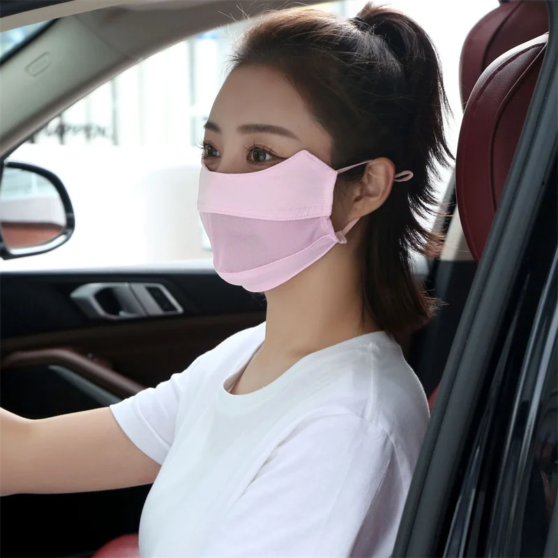 Sunscreen Mask Traceless Women Ice Silk Anti-ultraviolet Summer Fashion Breathable Thin Cover Face Mask