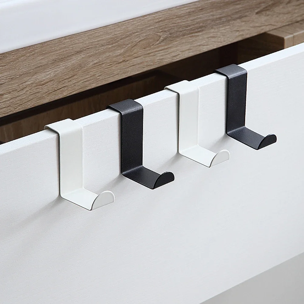 S shaped Cabinet Door Hooks Stainless Steel Behind Door Holder Rack Bathroom Towel Hanger Household Storage Organizer Hook 2/1Pc