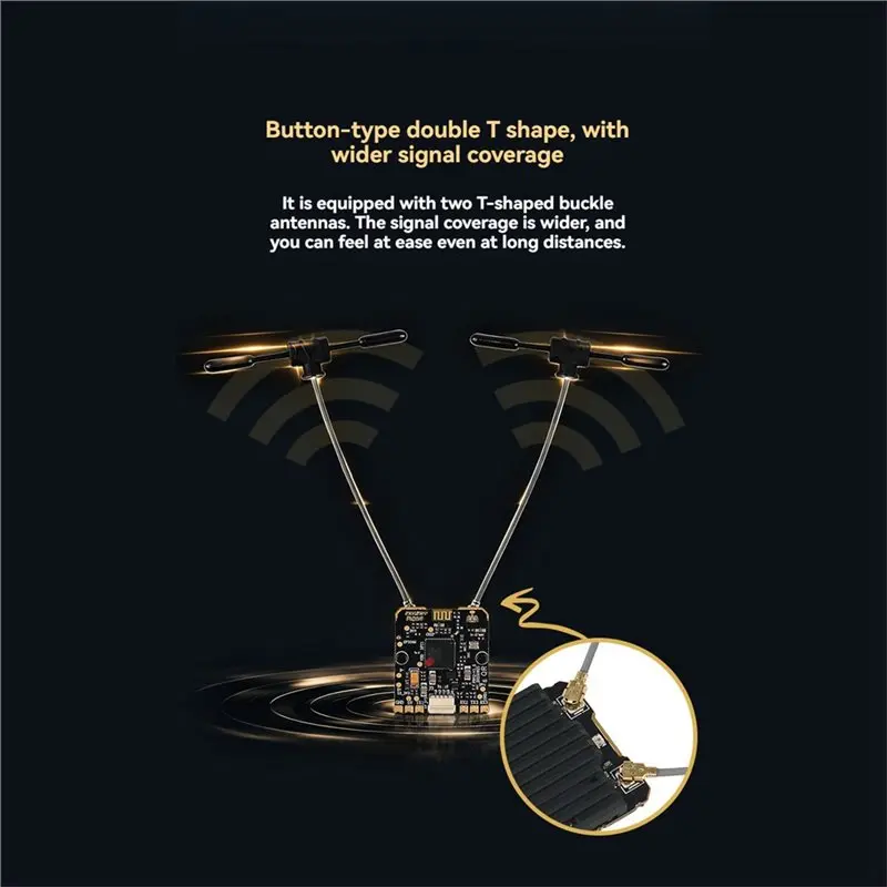 웰메이드-텔레메트리 와이파이 업데이트 ELRS 2.4Ghz 다이버시티 수신기 250Mw 듀얼 T-안테나 장거리 드론 고정익 로봇 보트용