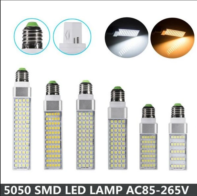 

G24 LED Bulbs 5W 7W 9W 11W 13W 15W E27 LED Corn Bulb Lamp Light SMD 5050 Spotlight 180 Degree AC85-265V Horizontal Plug Light