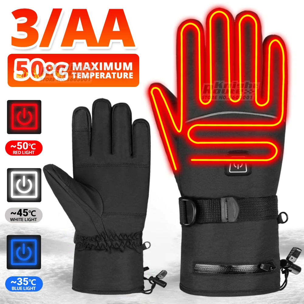MenHeatedGlovesAAAbatteryWinterThermalGlovesWithHeating