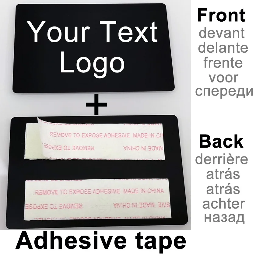 無料カスタマイズテキストロゴメタルアルミニウムサインプレートギフトカード、壁、ドア、郵便受け、インターホン用、パーソナライズネームプレート、86x54mm