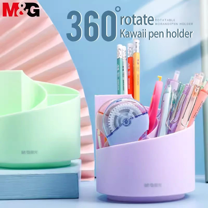 

360°rotating pen holder tubular penrack pen container Creative kawai stationery desktop decoration Morandi color storage ins box