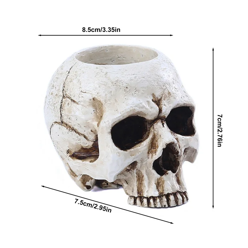 Skull Skeleton Candlestick Holders Tealight Cup Gothic Resin Candlestick Crafts for Halloween Ornament Candle Holders
