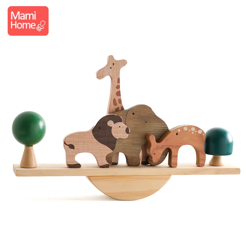 

Детские игрушки Монтессори, деревянные штабелируемые строительные блоки, животные, строительные высокие доски, балансировочная игрушка для детей, образовательный пазл, подарок