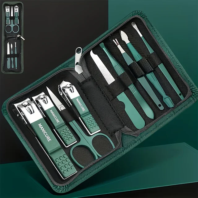 Ensemble de manucure en acier inoxydable, Kit de beauté Portable avec coupe-ongles, ciseaux, limes, outils idéaux pour coupe-ongles, 6/9 pièces 1