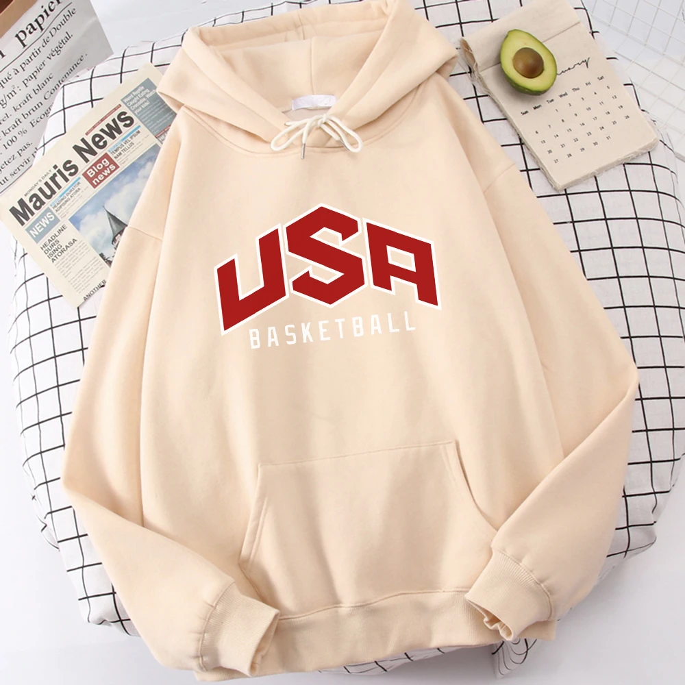 

Usa Basketball Prints Men Hoodies Fashion Harajuku Streetwear Comfortable Outdoor Tracksuit Quality Round Neck Hoodie For Men