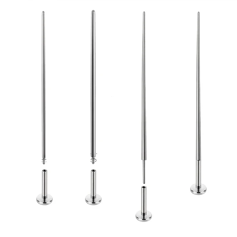 Insertion Pin Taper Thread Pin Labret Barbell Ear Lip Nose Piercing Taper Earrings Surgical Steel Piercing Connect Tool 10pcs