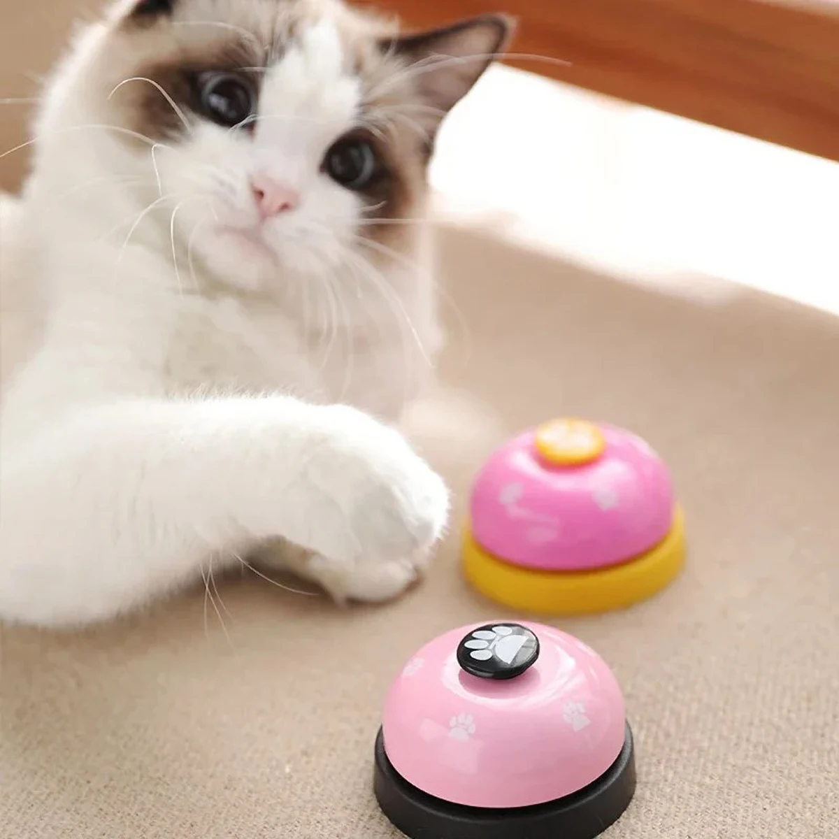 Interactive Dog Training Bells Puppy Feeding Call Bell Cat Meal Bell Child Hand Training Toy Pet Button for Dogs Cats And Kids